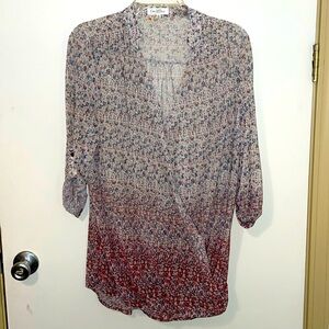 Eden & Olivia Semi-Sheer Tunic Blouse L
